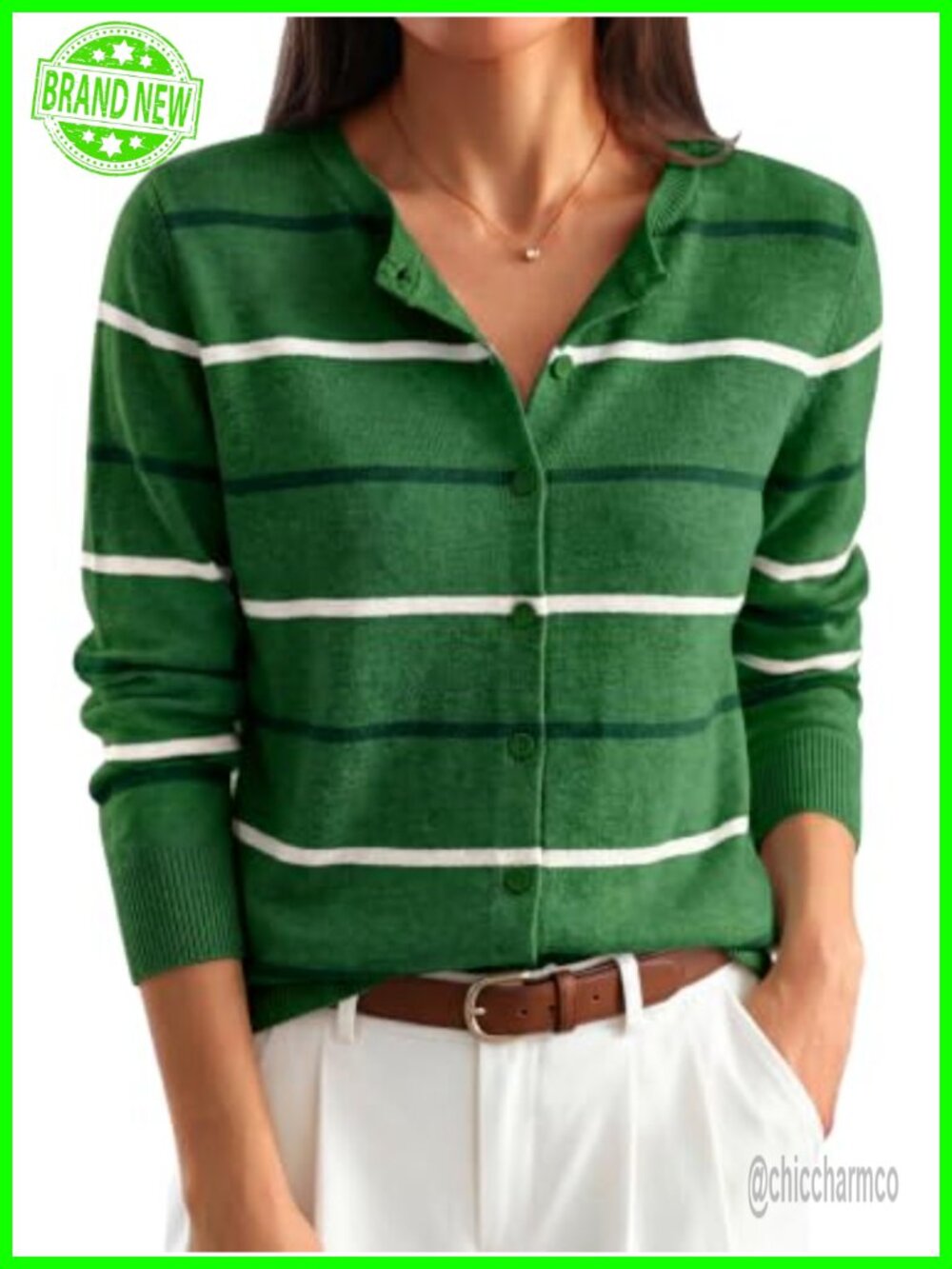 ANRABESS Women's Knit Cardigan Button-Down Long Sleeve Sweater